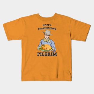 Happy Thanksgiving Pilgrim Kids T-Shirt